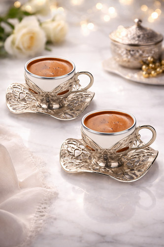 Coffee set for two white - coffee, 2