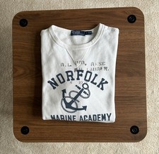 Felpa in pile da uomo Ralph Lauren con stampa ancora - Bianca (taglia L)