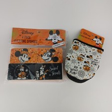 Guanti da forno Disney Topolino Minnie Halloween e 4 spugne Jack-o'-lantern 