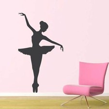 Adesivo parete wall sticker ballerina balletto danza scuola ballo classica tutù