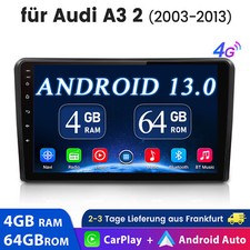 8 Core 4+64GB Carplay Android 13 Autoradio GPS Navi WIFI per Audi A3 S3 RS3 8P