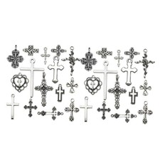 30 Pezzi Ciondolo A Croce