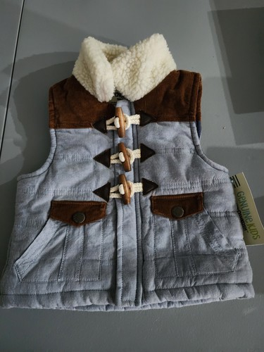 Gilet chambray blu marrone - blu,