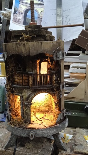 Presepe torchio legno e - in,