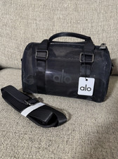 Borsone Alo Yoga Mini Trasparente Nero Maglia Tote Leggero Palestra Viaggio Borsetta