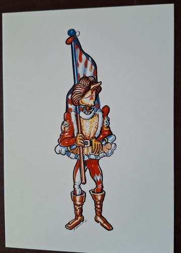 Cartolina alfiere contrada del - contrada,