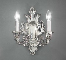 Applique classico lusso ceramica bassano argento a 2 luci luxury r009