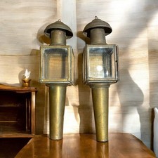 Coppia Antiche Lanterne Da Calesse Fanali Fine ‘800 Da Carrozza