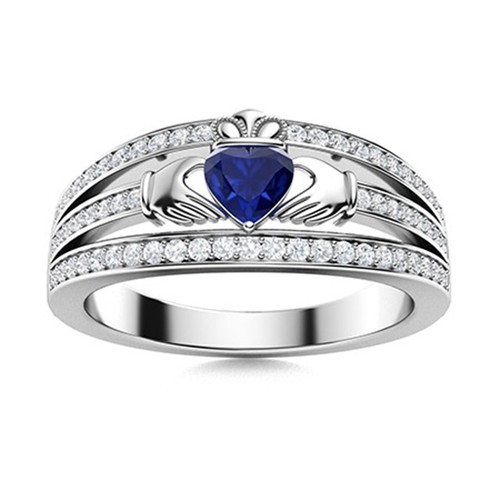 Anello solitario claddagh - anello,