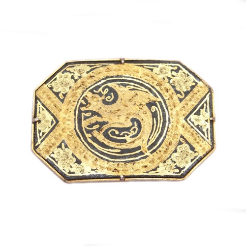 Spilla vintage damascata - , nero