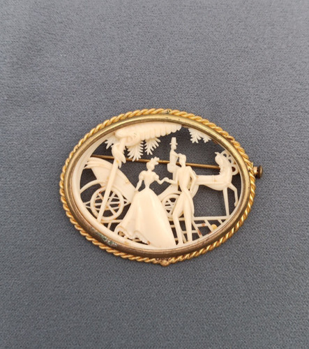 Spilla cavallo carrozza coppia