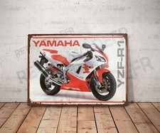 Plaque métal vintage Yamaha YZF-R1 Enseigne Garage Décoration moto Déco atelier