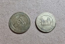 Monumenti e sports lotto vintage di n . 2 gettoni da collezione token usati