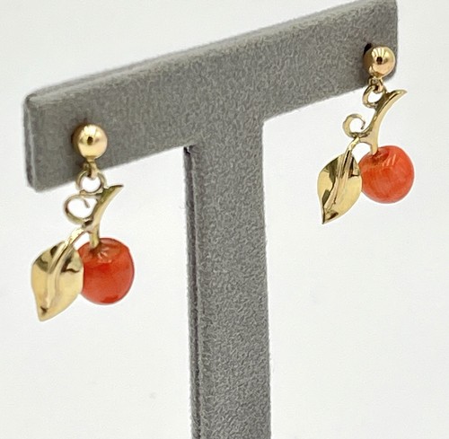 Orecchini oro 14kt corallo - oro,