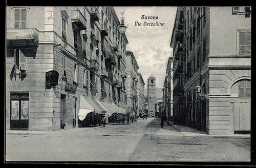 Cartolina savona via - savona,,
