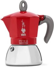 Bialetti Moka Induction Rossa Caffettiera per piani ad Induzione 2 - 4 - 6 tazze