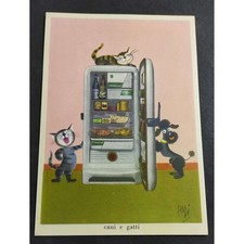 Cartolina Pubblicitaria Frigoriferi "Rex"- Cani e Gatti