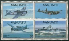 Vanuatu 1993 aerei e navi seconda guerra mondiale 914/17 MNH