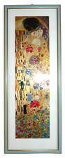 QUADRO stampa IL BACIO di KLIMT  con cornice e vetro  - arte -  30x70