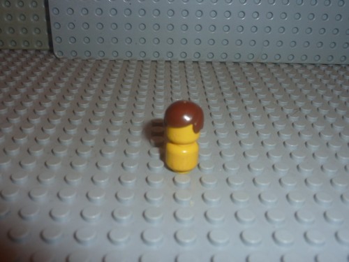 Lego minifig hair - lego, oldbrown