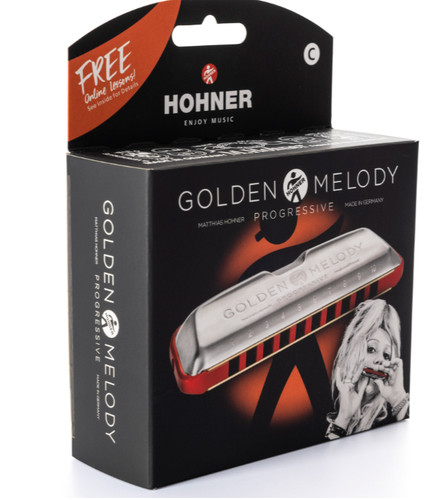 Hohner golden melody harmonica - golden,