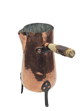 ANTICA BROCCA CARAFFA con Manico ITALIA IN RAME Oggetto VINTAGE DA COLLEZIONE