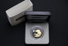 Moneta argento 1 oz 999,9 GBE rutenio SOMALIA ELEPHANT 2016 -dorata- CoA -ST/SG-