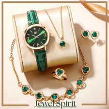 Orologio Donna Analogico elegante con gioielli pietra verde