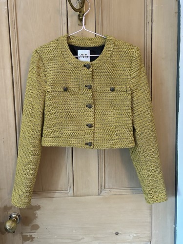 Blazer zara giallo tweed - giallo,