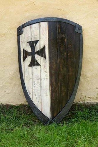 Scudo medievale crociato legno