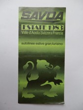ORARIO TIMETABLE autolinee autobus bus SAVDA Aosta 1983 Svizzera Francia 