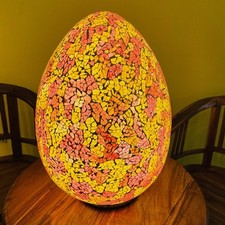 Lampada etnica in mosaico di vetro giallo rosso