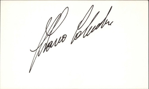 Scheda indice 3x5 autografata