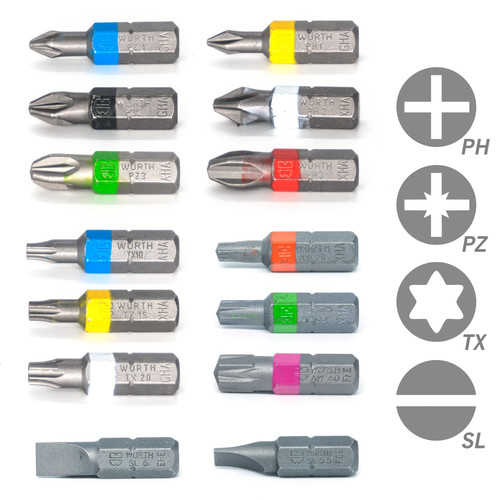 Bit würth pz1 pz2 pz3 - bit, mm