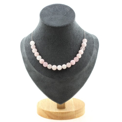 Collana perle quarzo rosa 8 - perle,