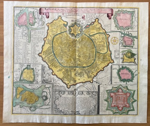 Antica mappa milano - antica, di