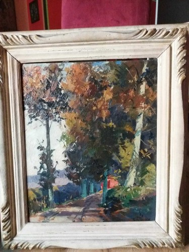 Olio legno firmaton - olio, su