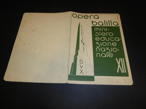 Pagella anni opera balilla - anni,