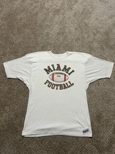 T-shirt maglietta uomo vintage anni 70 bici Miami Hurricanes grande bianca calcio