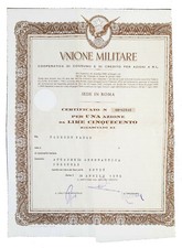 Due certificati azionari di