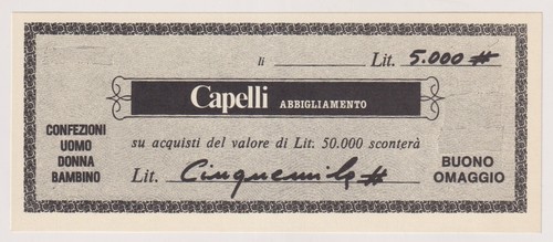 Miniassegni buoni acquisto - buoni, d'acquisto