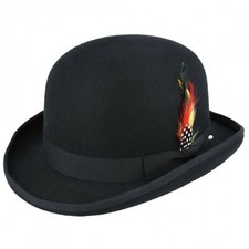 Cappello Bowler Nero 100% Lana
