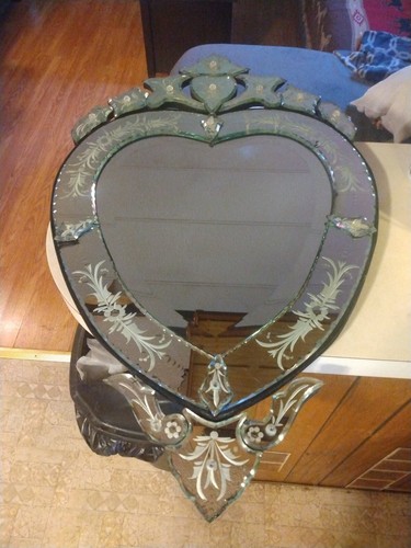 Specchio cuore vetro veneziano