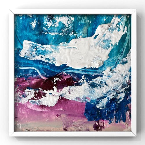Dipinto olio blu viola - olio,