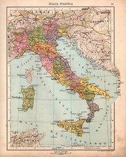 ITALIA POLITICA Carta geografica del 1960 De Agostini