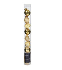 PALLINE DI NATALE SFERA LUCIDA LIGHT GOLD D.3CM 9PZ IN VETRO