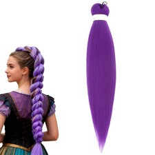 Treccia capelli lunghi viola pre elasticizzati intreccio sintetico per trecce
