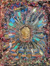 quadro materico astratto / recyclied art / 34x43cm