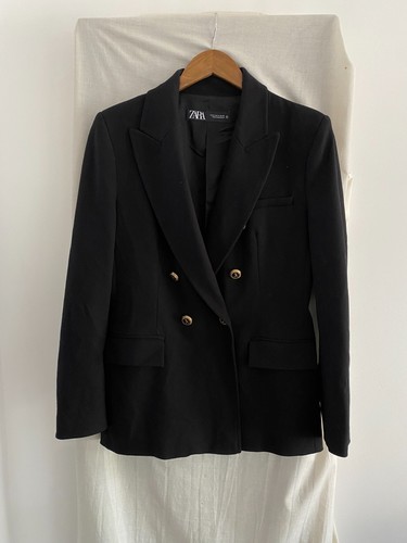 Blazer doppiopetto nero - , zara