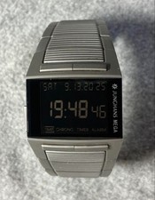 Orologio da uomo Junghans Mega 1000 quarzo argento USATO SENZA SCATOLA